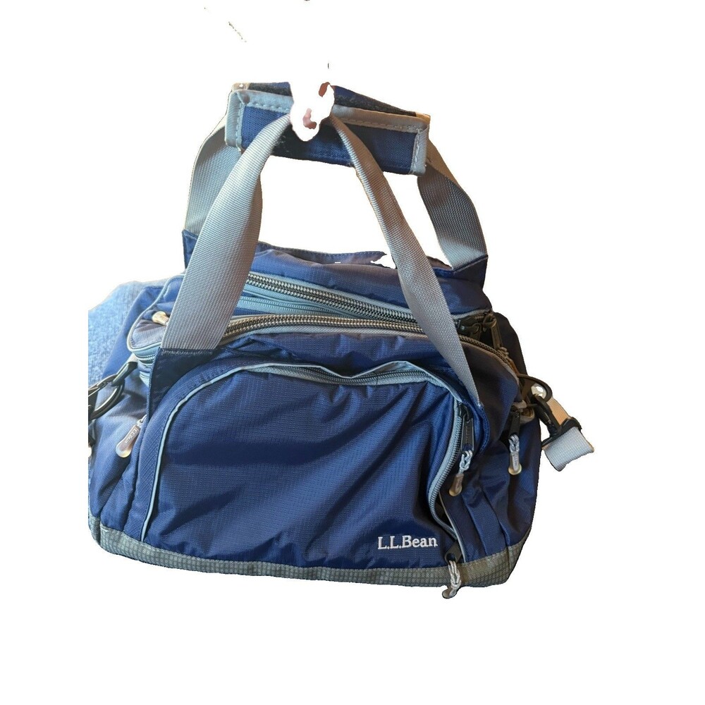 L.L. Bean  Blue Gym Bag with Built-In Cooler Top Camping Fishing Travel 20x10